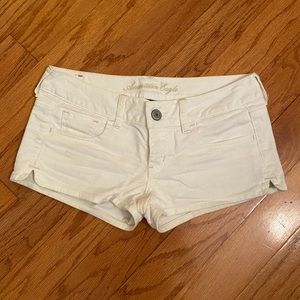 American Eagle white denim shorts